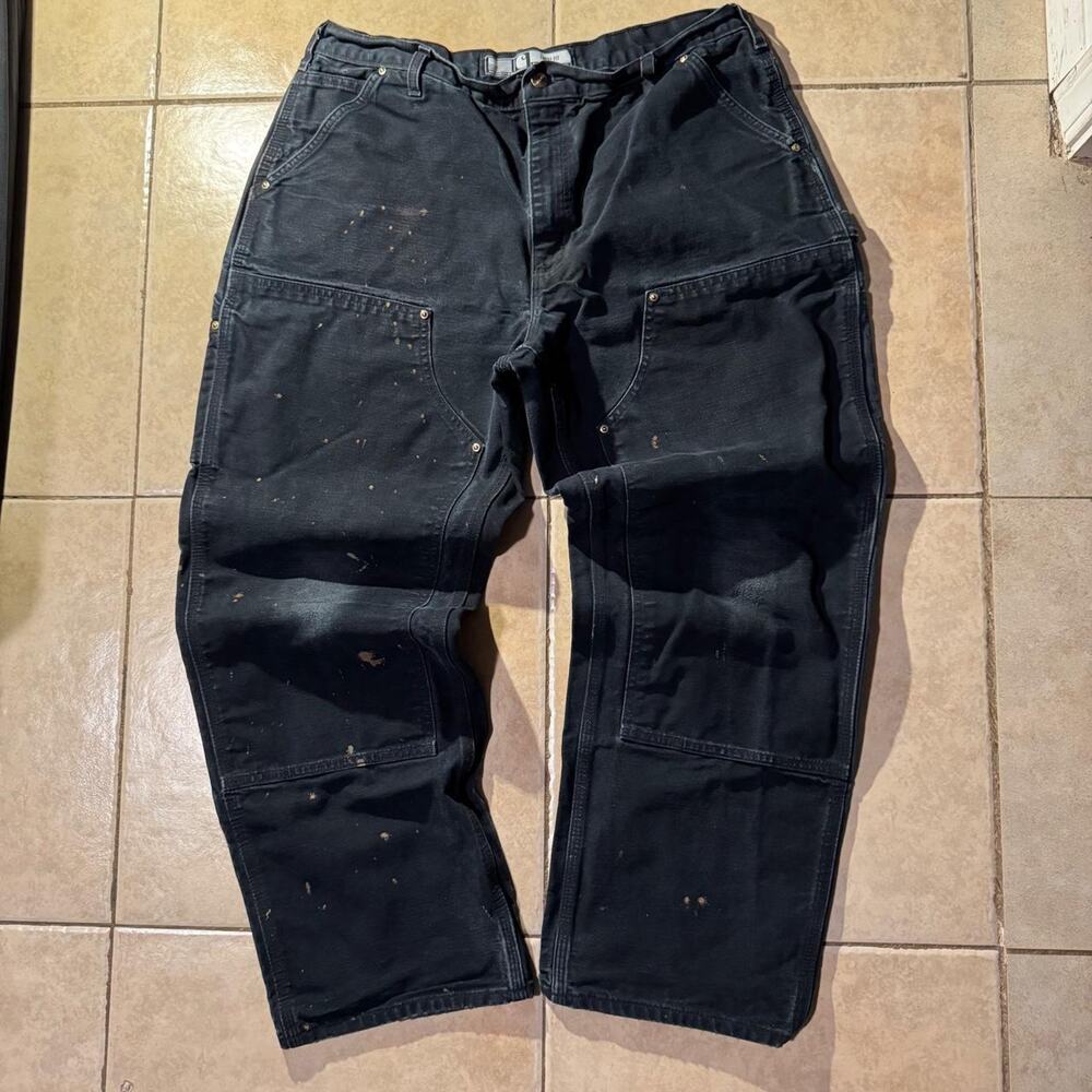 Vintage painted black carhartt double knee pants Size 38 in mens